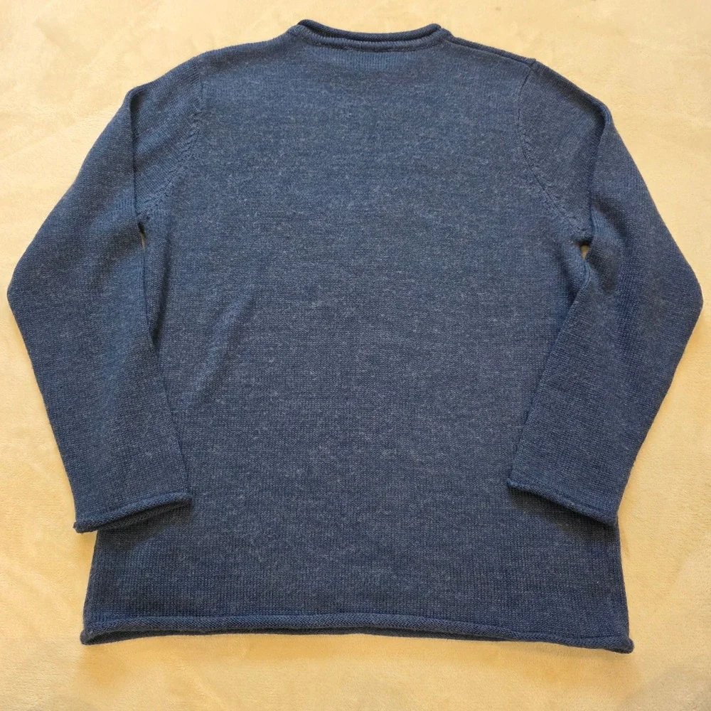 Vintage Wrangler Classic Blues Men's M Sweater Navy Blue Wool Blend Crewneck